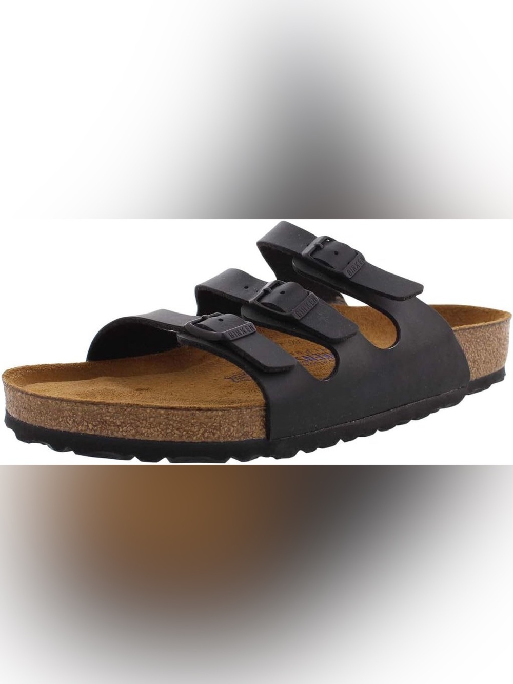 Birkenstock Florida Black Triple-Strap Cork Footbed Sandal